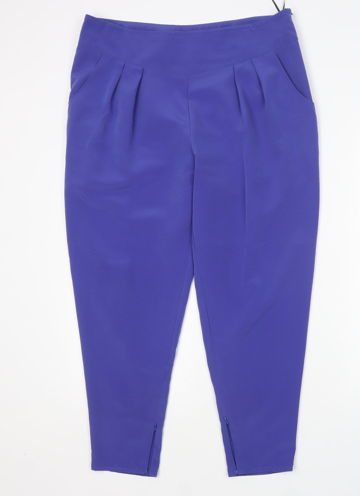 Jane Norman Womens Blue Polyester Trousers Size 14 L26 in Regular