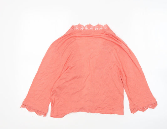 Peacocks Womens Pink V-Neck Cardigan Jumper Size 10