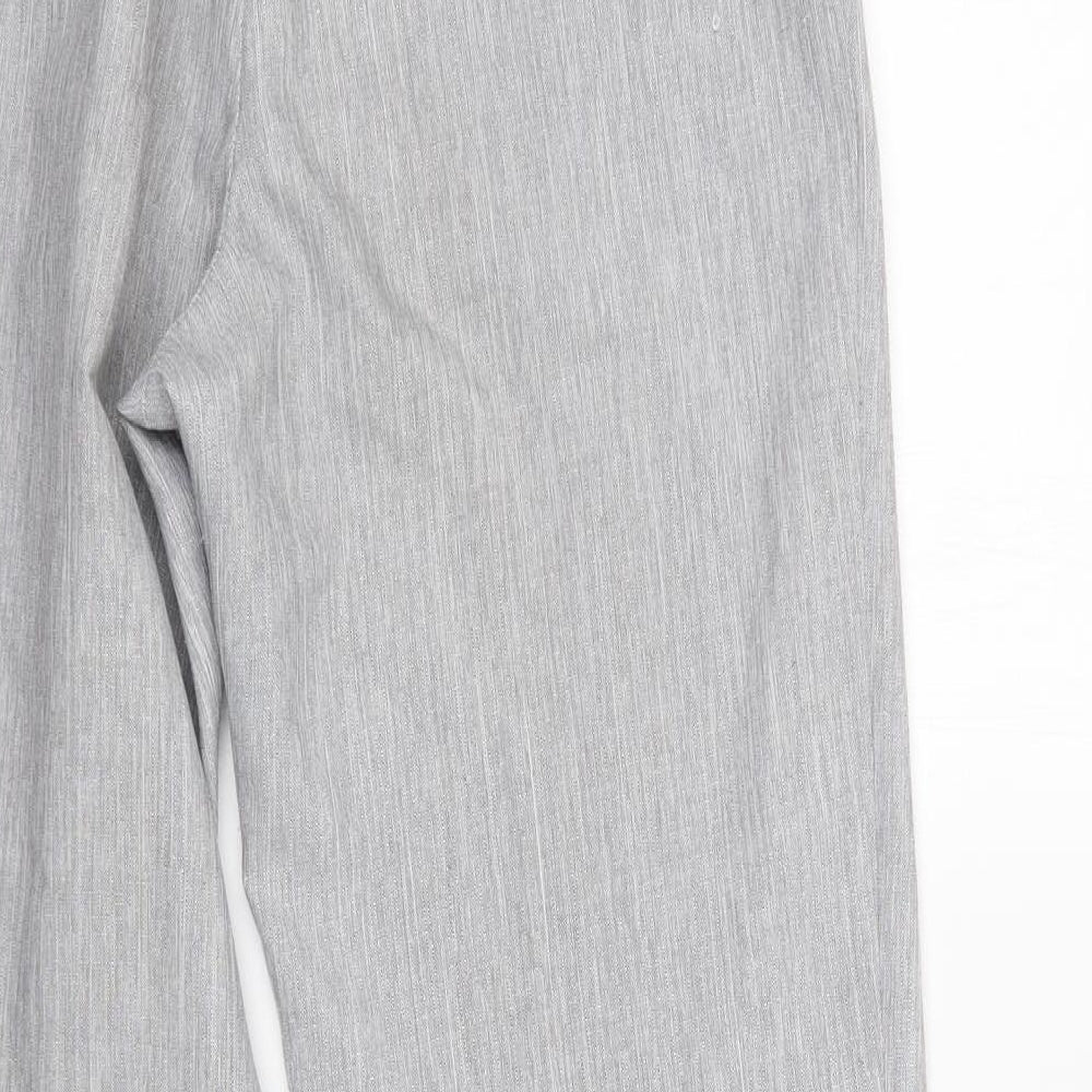 M&S Womens Grey Polyester Trousers Size 12 L32 in Regular