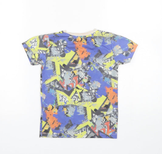 Matalan Boys Blue Polyester Basic T-Shirt Size 5 Years Round Neck