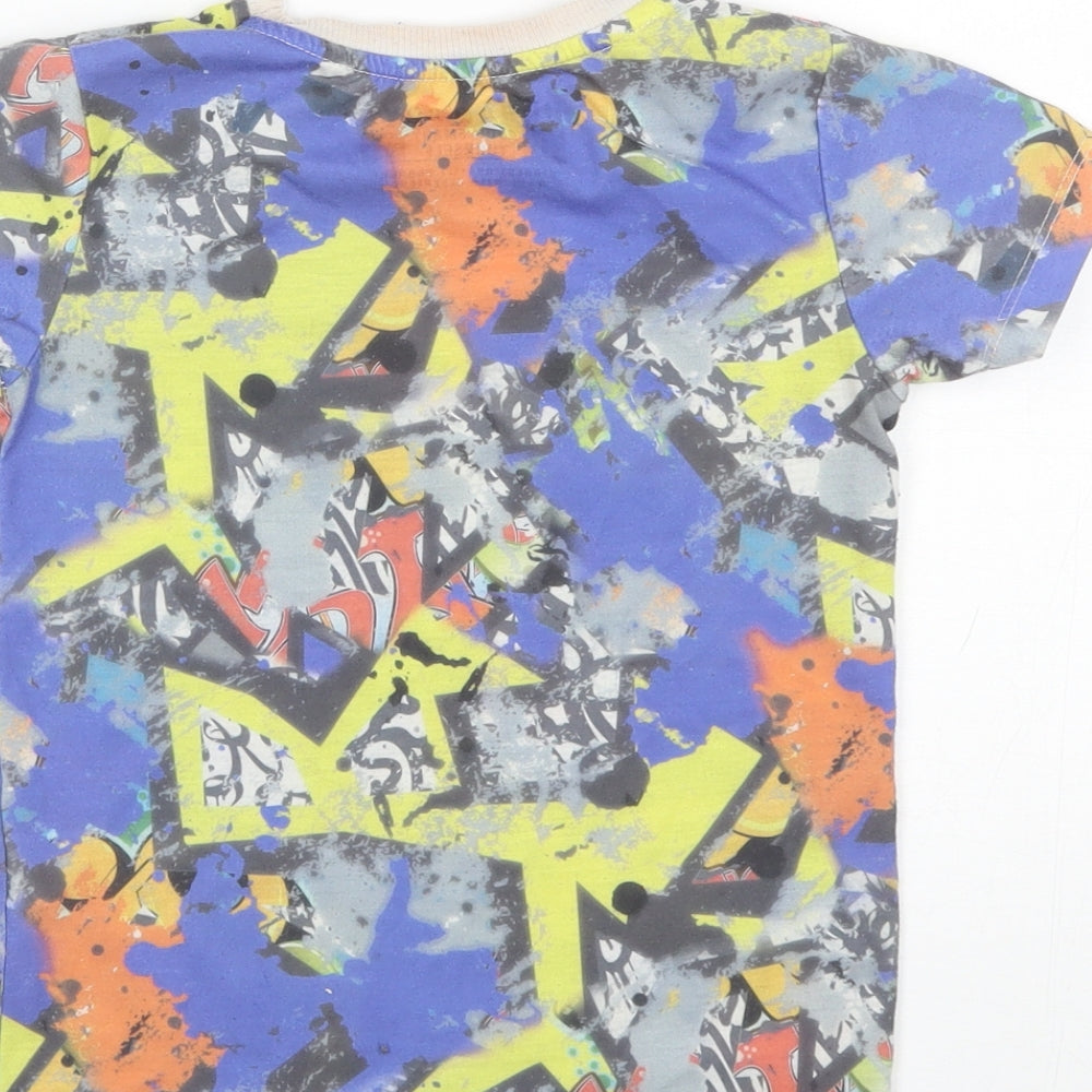 Matalan Boys Blue Polyester Basic T-Shirt Size 5 Years Round Neck