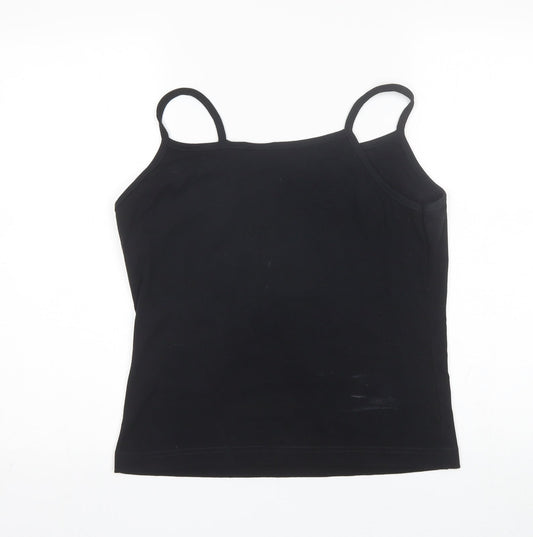 Joie de Vivre Womens Black Cotton Camisole Tank Size L Round Neck