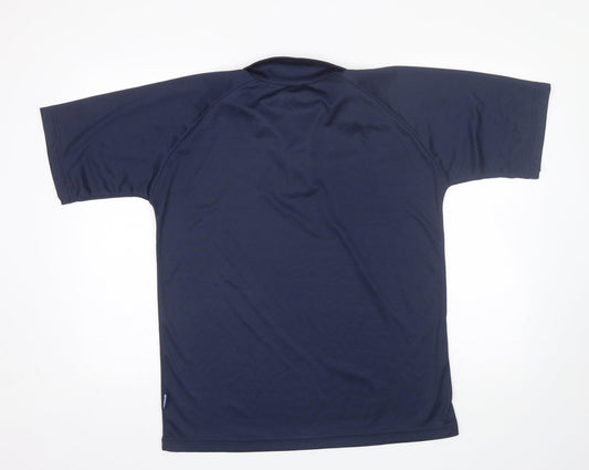Cool Workwear Mens Blue Polyester Polo Size M Collared