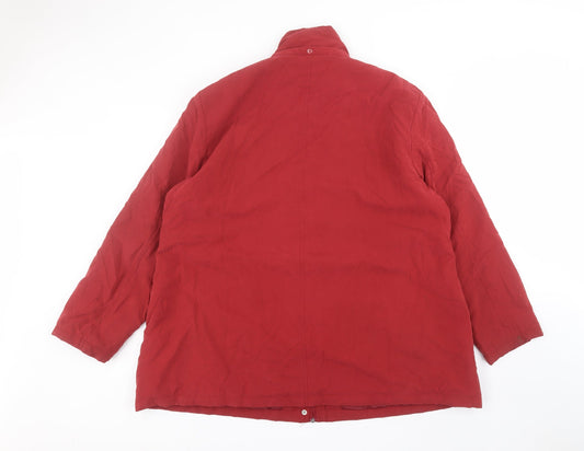 Damart Womens Red Pea Coat Coat Size XL