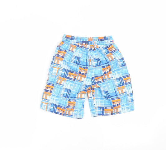 Preworn Boys Blue Polyester Bermuda Shorts Size 7 Years Regular - swim short