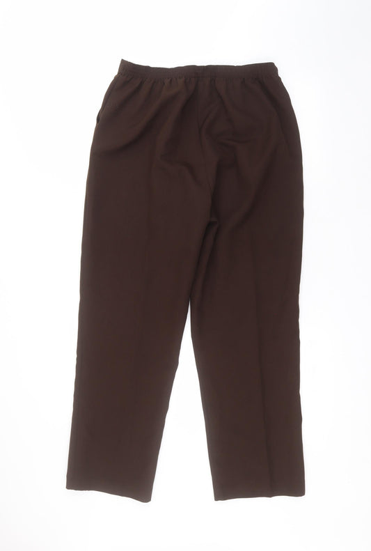 sarah hamilton Womens Brown Polyester Trousers Size 14 L25 in Regular