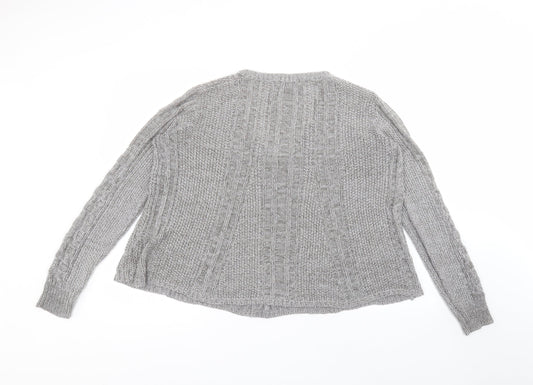 NEXT Womens Grey Round Neck Acrylic Pullover Jumper Size M