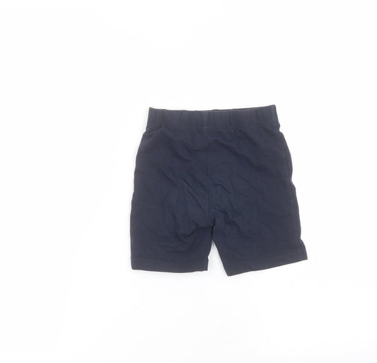 TU Girls Blue Cotton Sweat Shorts Size 6 Years Regular