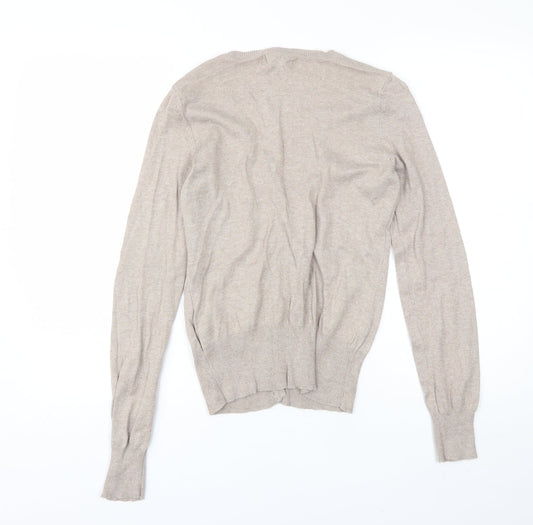 Clockhouse Womens Beige V-Neck Cotton Cardigan Jumper Size L