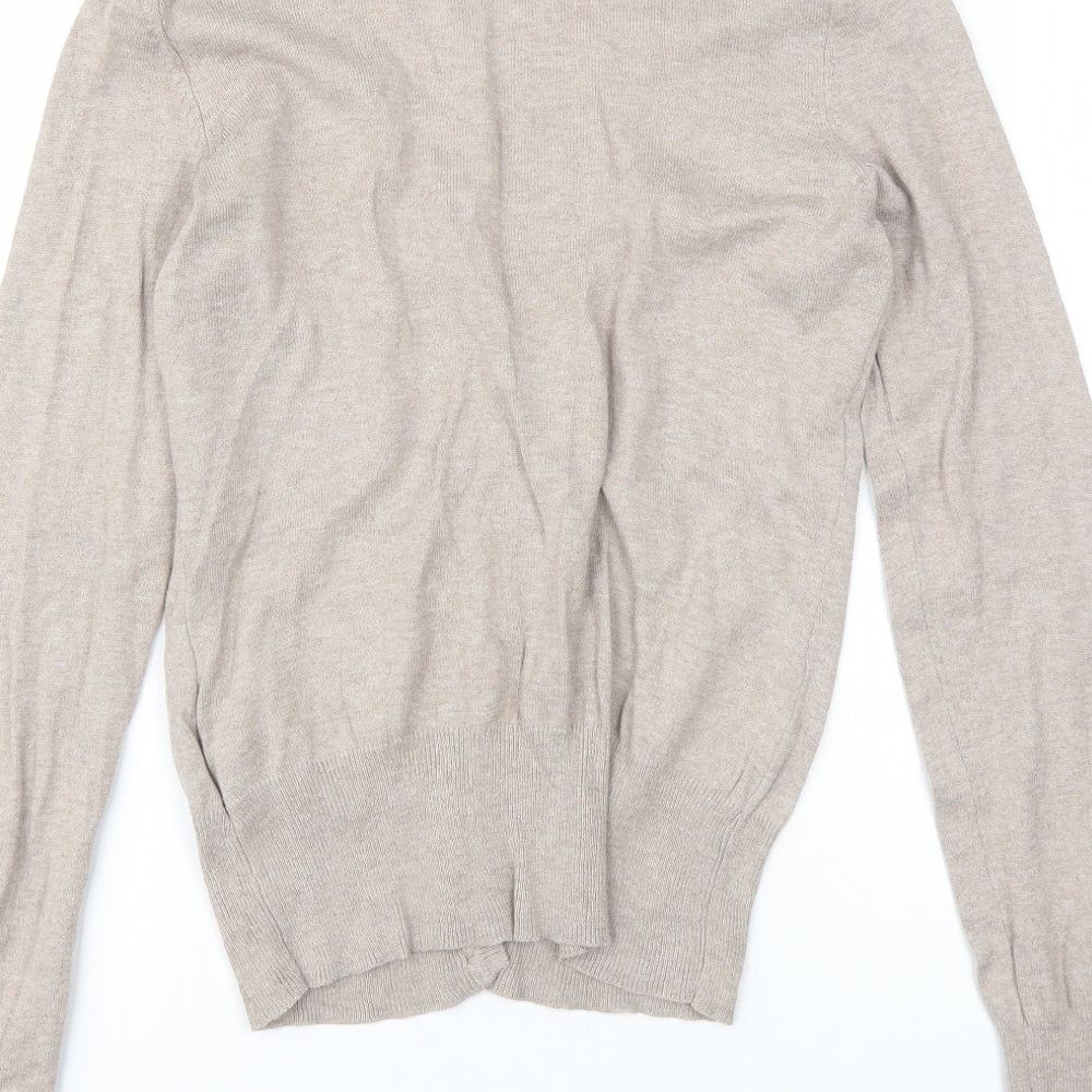 Clockhouse Womens Beige V-Neck Cotton Cardigan Jumper Size L