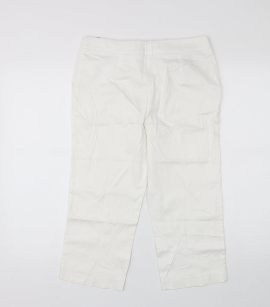 Papaya Womens White Cotton Chino Trousers Size 10 L20 in Regular