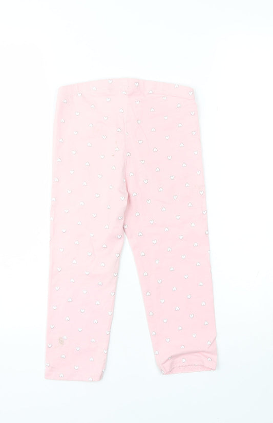 H&M Girls Pink Polka Dot Cotton Jogger Trousers Size 10 Years Regular