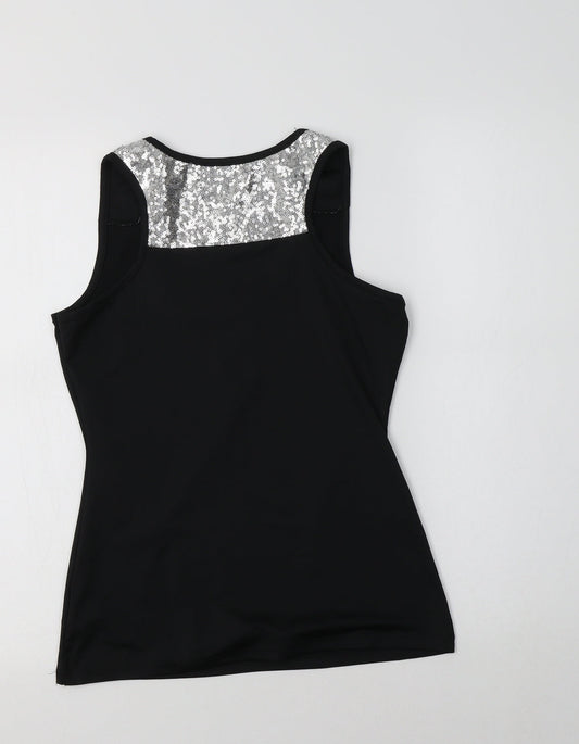 Yidarton Womens Black Polyester Basic Tank Size S Scoop Neck