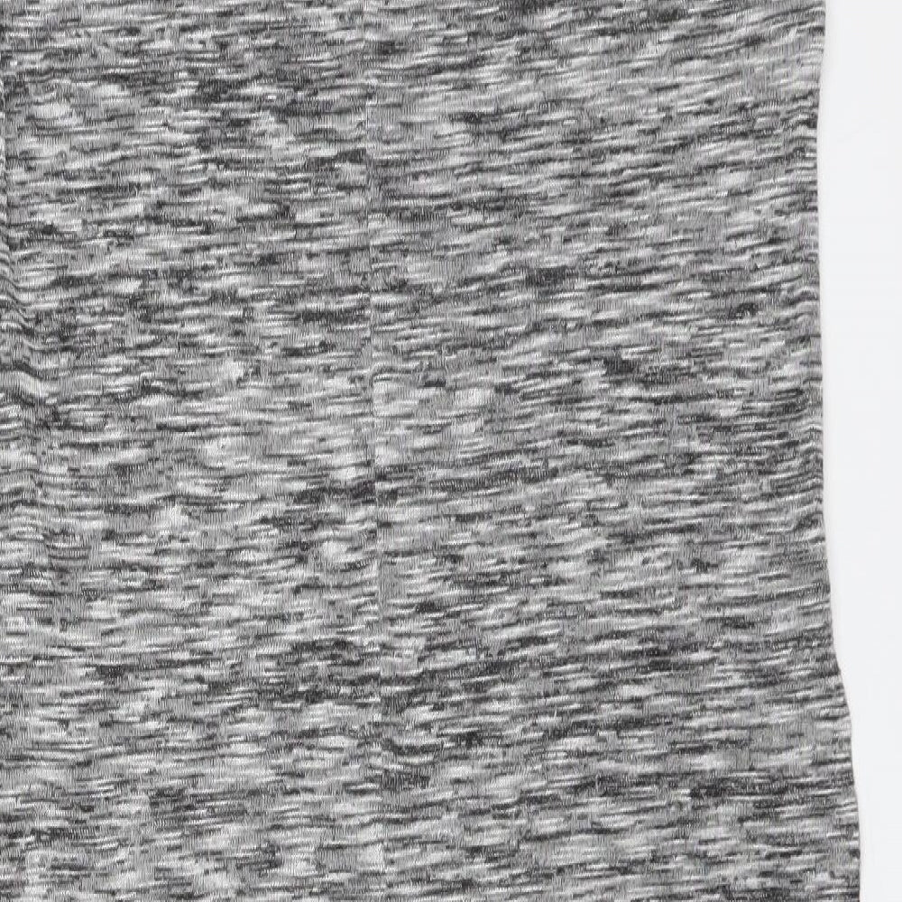M&S Womens Grey Viscose Basic T-Shirt Size 12 Round Neck