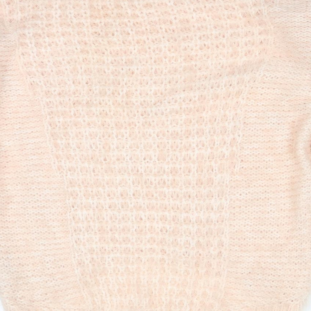 New Look Womens Pink Acrylic Pullover Sweatshirt Size 8