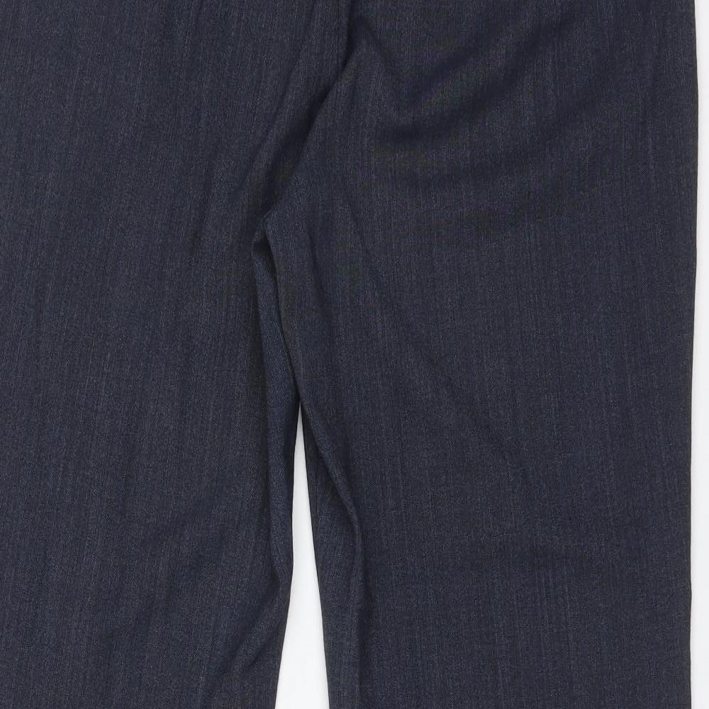 M&S Womens Blue Polyester Dress Pants Trousers Size 18 L29 in Regular