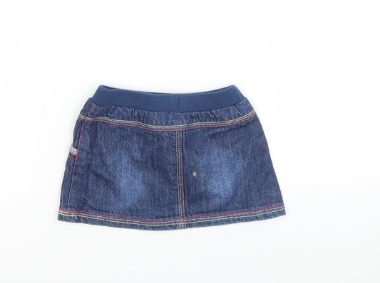 George Girls Blue Cotton Mini Skirt Size 3-6 Months