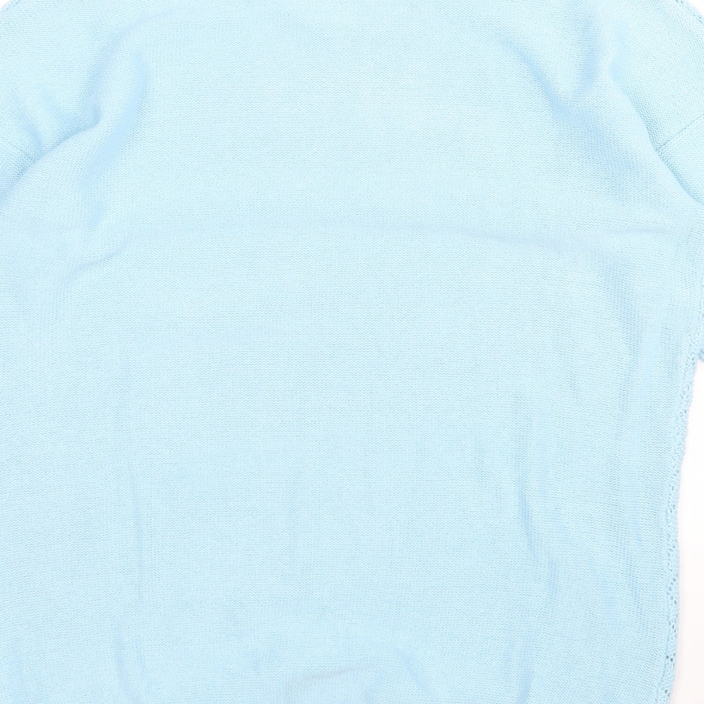 Damart Womens Blue Round Neck Acrylic Pullover Jumper Size 10