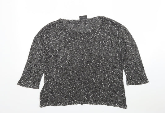 Alex & Co Womens Grey Round Neck Acrylic Pullover Jumper Size 18