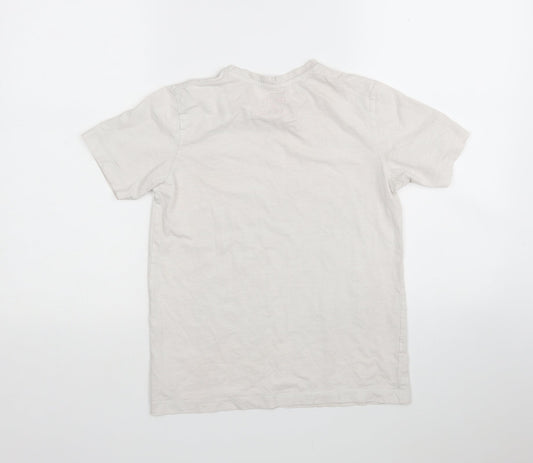 Matalan Boys White Cotton Basic T-Shirt Size 11 Years Round Neck