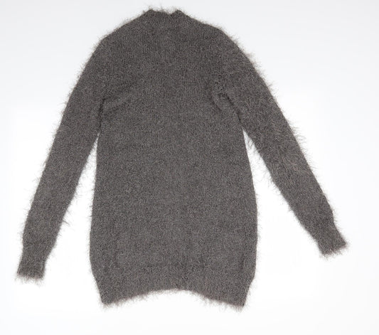 NEXT Womens Grey V-Neck Polyester Cardigan Jumper Size XS - Subtle shimmer effect