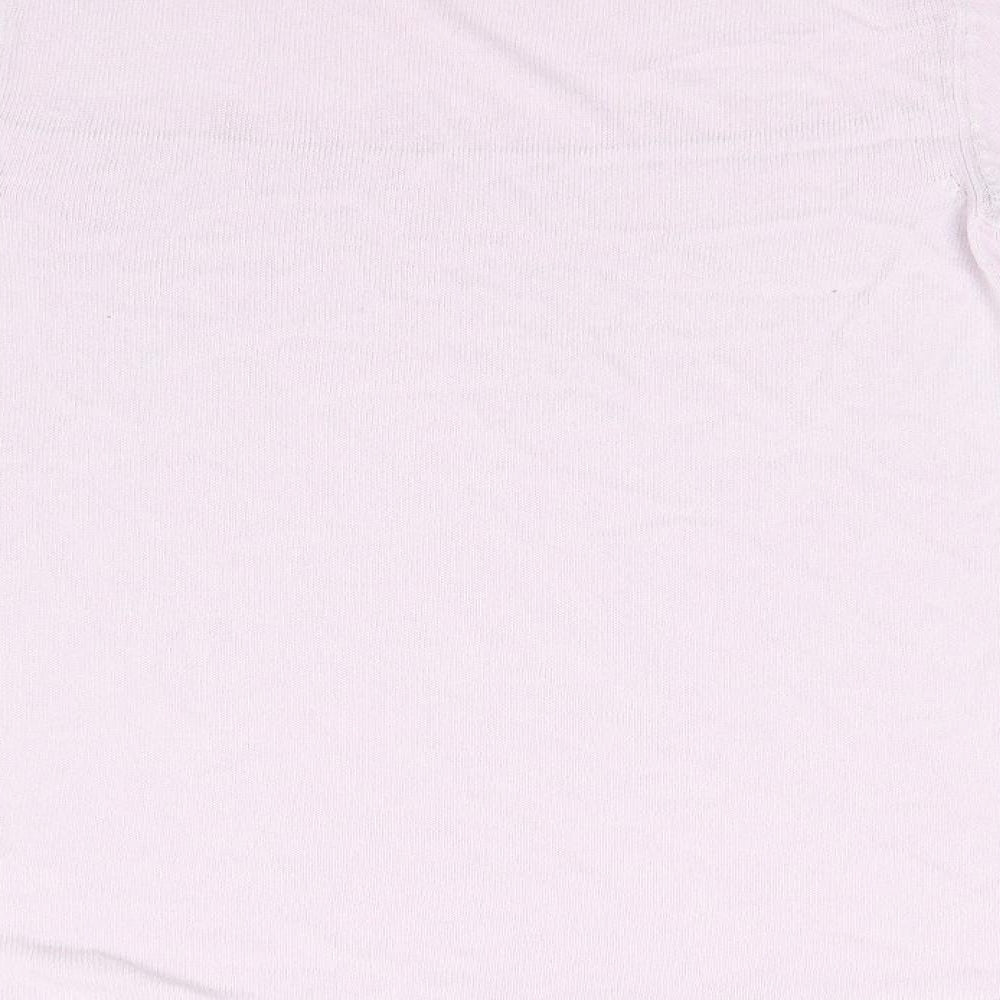 Marks and Spencer Womens Pink Round Neck Viscose Pullover Jumper Size 8 - Pale pink