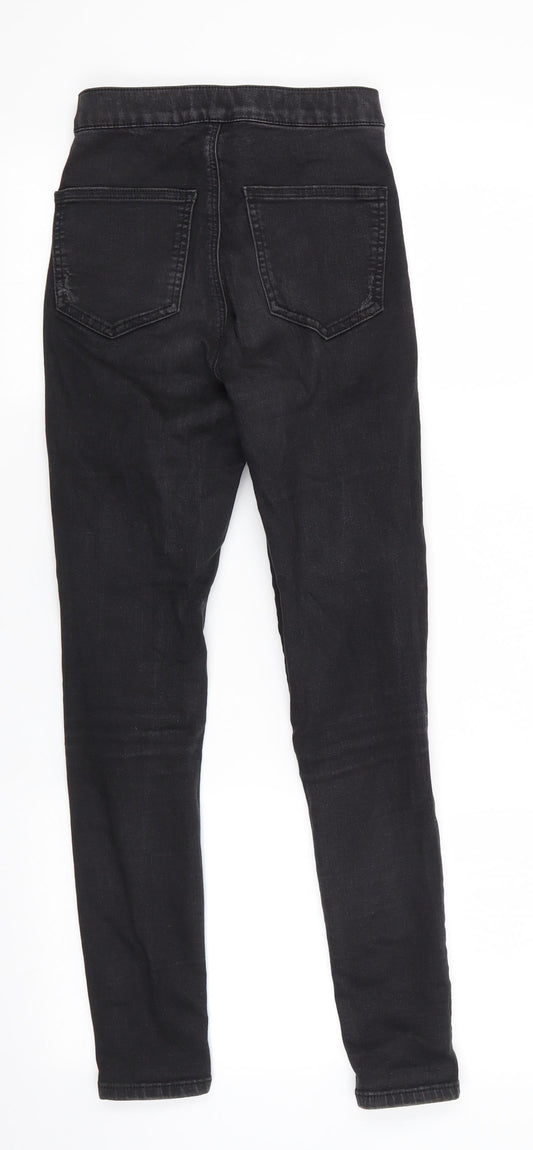 Topshop Mens Black Cotton Skinny Jeans Size 26 in L26 in Regular