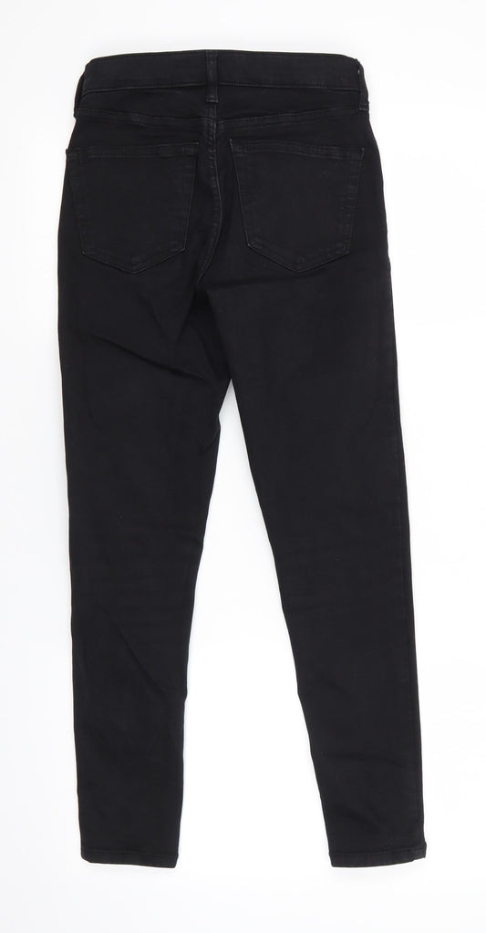 Topshop Mens Black Cotton Skinny Jeans Size 26 in L25 in Regular - cropped