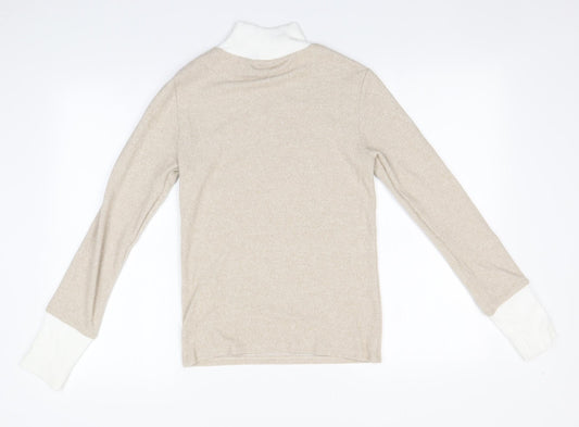 Stradivarius Womens Beige Round Neck Viscose Pullover Jumper Size S