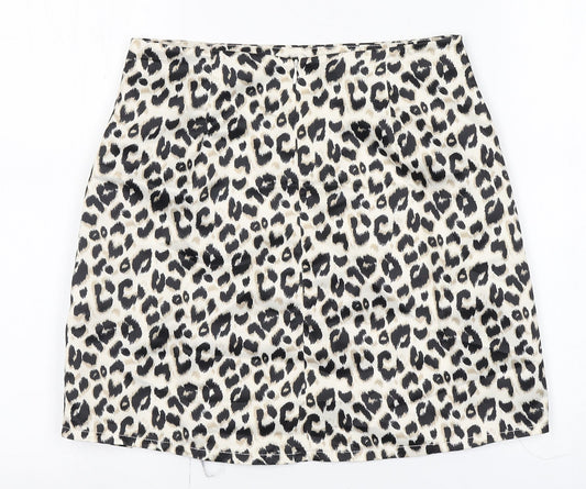 Preworn Womens Brown Animal Print Straight & Pencil Skirt