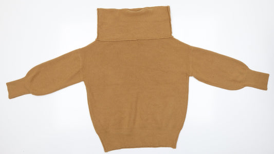 FOREVER 21 Womens Brown Roll Neck Acrylic Pullover Jumper Size S