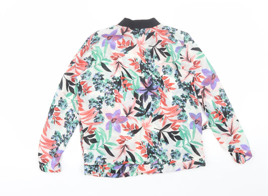 Innocence Womens White Floral Jacket Size 8