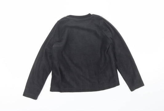 Matalan Boys Black Solid Polyester Pyjama Top Size 7 Years - Skull