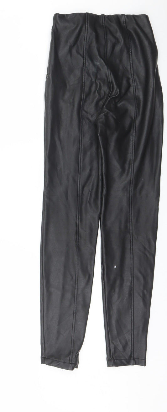 New Look Womens Black Polyurethane Jegging Trousers Size 6 L28 in Regular