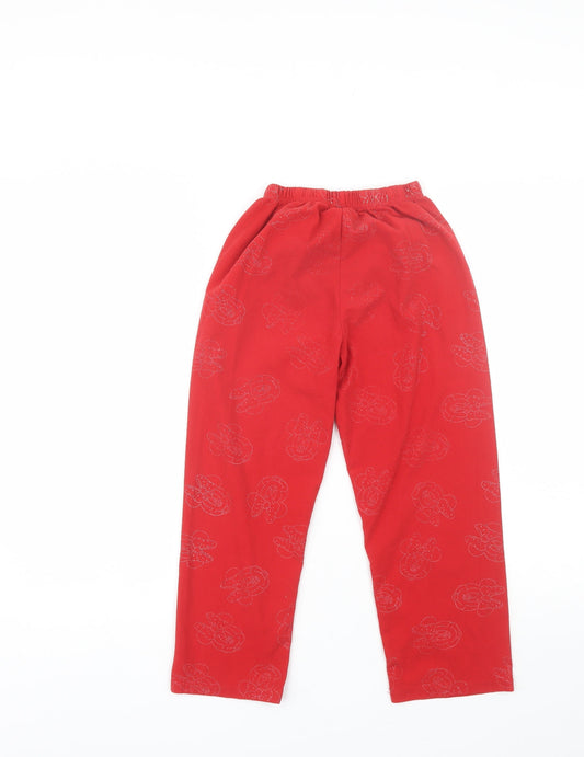 Disney Girls Red Polyester Pyjama Pants Size 8 Years - Minnie Mouse