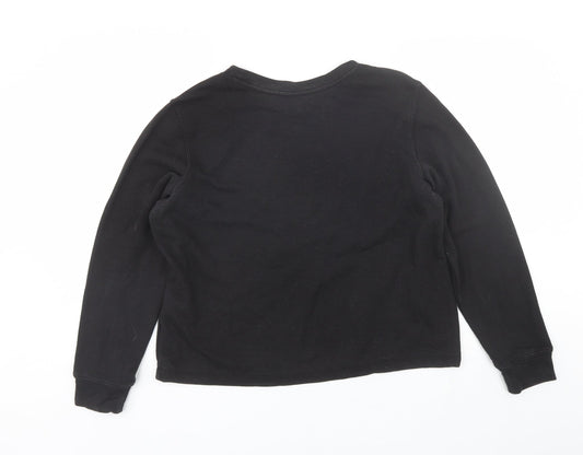 H&M Womens Black Round Neck Cotton Pullover Jumper Size M