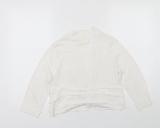 Linea Womens White V-Neck Viscose Shrug Jumper Size L