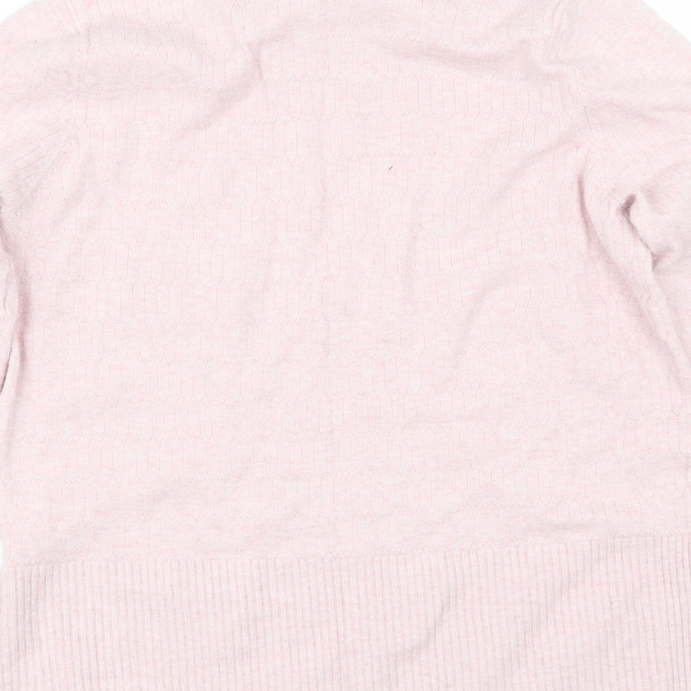 Marks and Spencer Womens Pink Round Neck Viscose Pullover Jumper Size 14