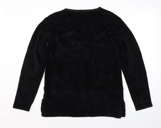 Donna Lewis Womens Black Round Neck Viscose Pullover Jumper Size M