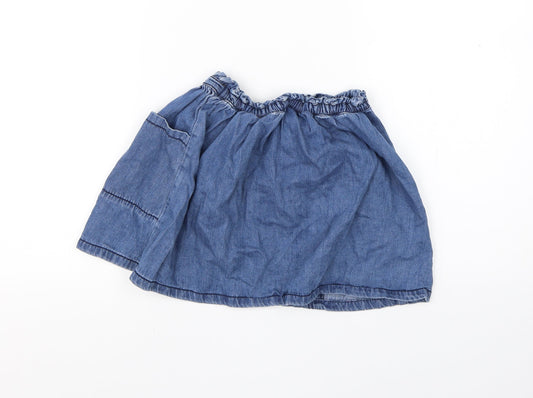 NEXT Girls Blue Cotton A-Line Skirt Size 3-4 Years Regular