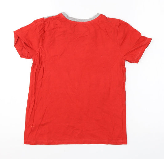 George Boys Red Cotton Basic T-Shirt Size 10-11 Years Round Neck