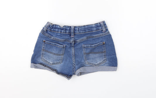 Denim Co Girls Blue Cotton Cargo Shorts Size 9-10 Years Regular