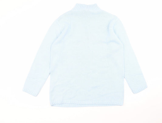 Olsen Womens Blue Round Neck Acrylic Pullover Jumper Size 12