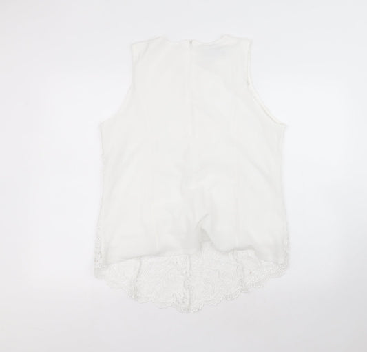 Oioninos Womens White Polyester Basic T-Shirt Size 3XL Round Neck