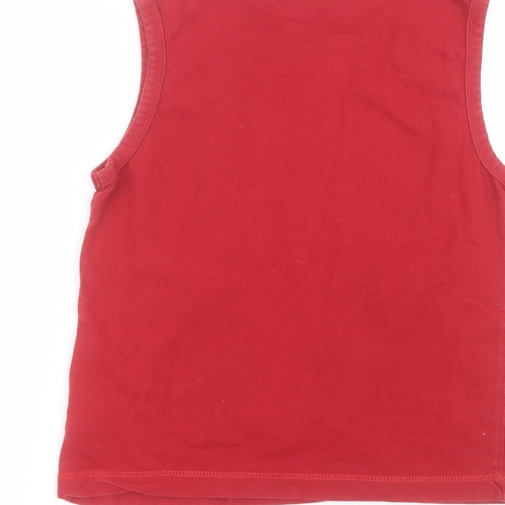 Reebok Boys Red Cotton Basic Tank Size M Round Neck