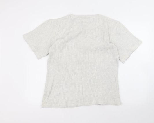 Fosters Womens White Round Neck Cotton Pullover Jumper Size S