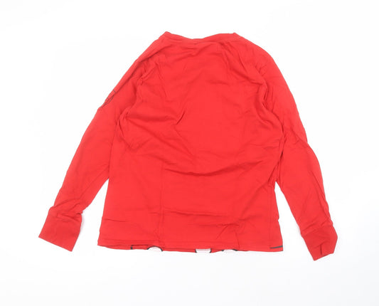 Disney Womens Red Cotton Basic T-Shirt Size M Round Neck