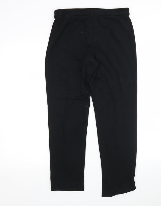 M&S Womens Black Viscose Trousers Size 8 L26 in Regular