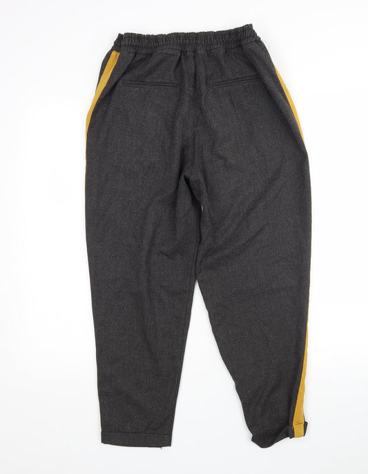 Pull&Bear Womens Multicoloured Polyester Cropped Trousers Size M L25 in Regular