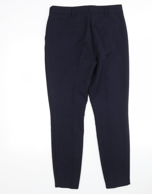 NEXT Womens Blue Polyester Trousers Size 8 L28 in Regular